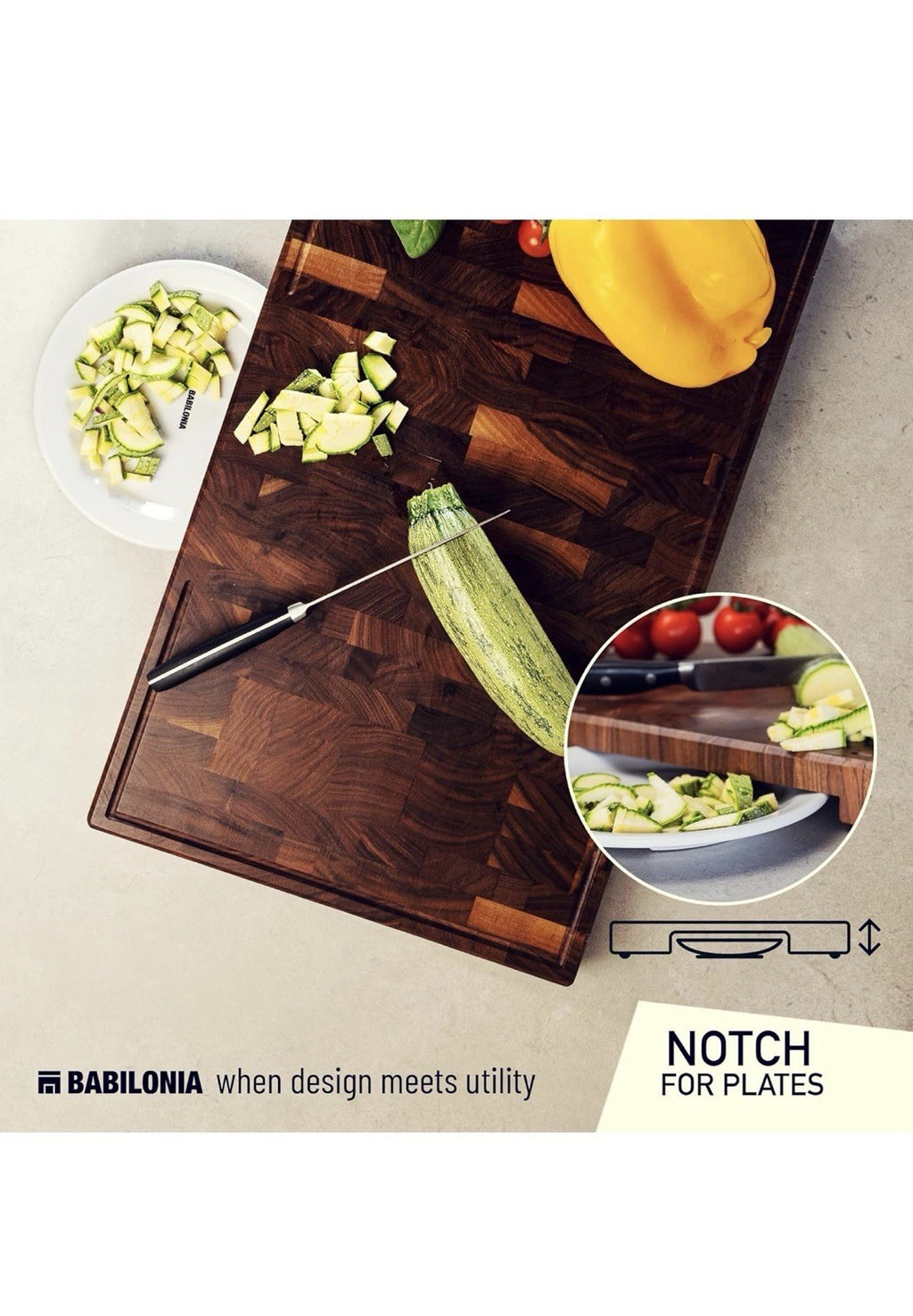 Tabla de cortar de nogal negro americano (extra gruesa de 1.7 pulgadas), calidad1