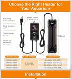 hygger Calentador de acuario de 300/w calentador sumergible para tanque de peces4