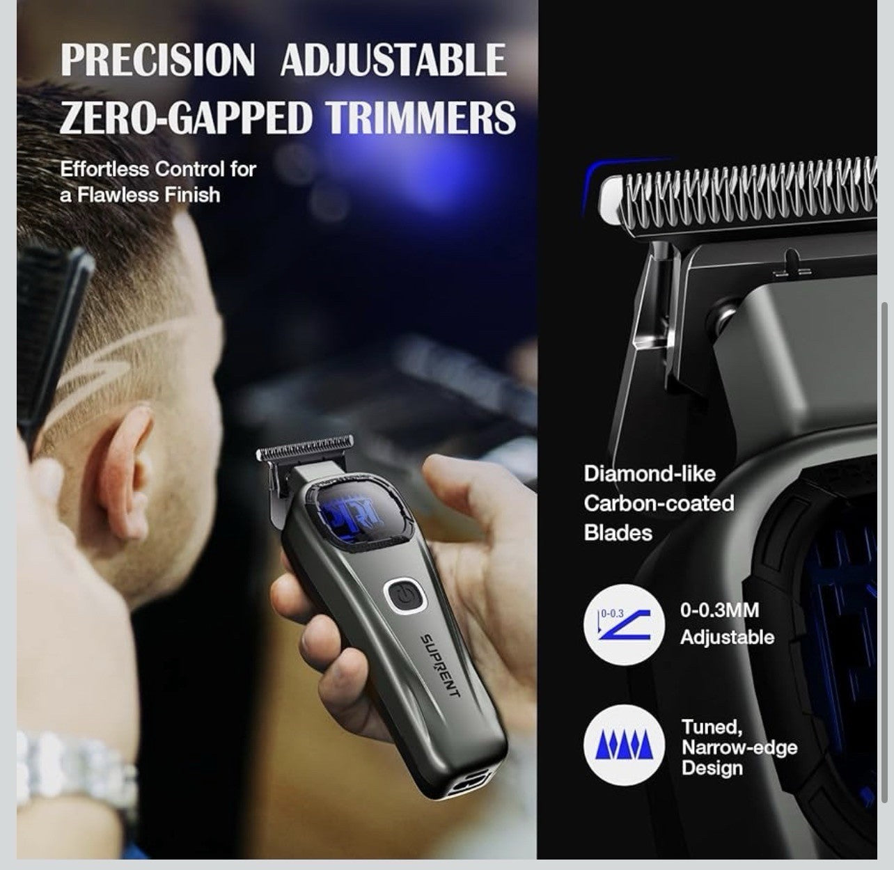 SUPRENT Cortapelos profesionales para hombres, combo de cortapelos y recortadora3