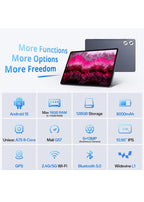 EDUAITAB Android 15 Tablet,11 Inch Tablet 1280X800 FHD Display,Octa-Core,16GB RA1