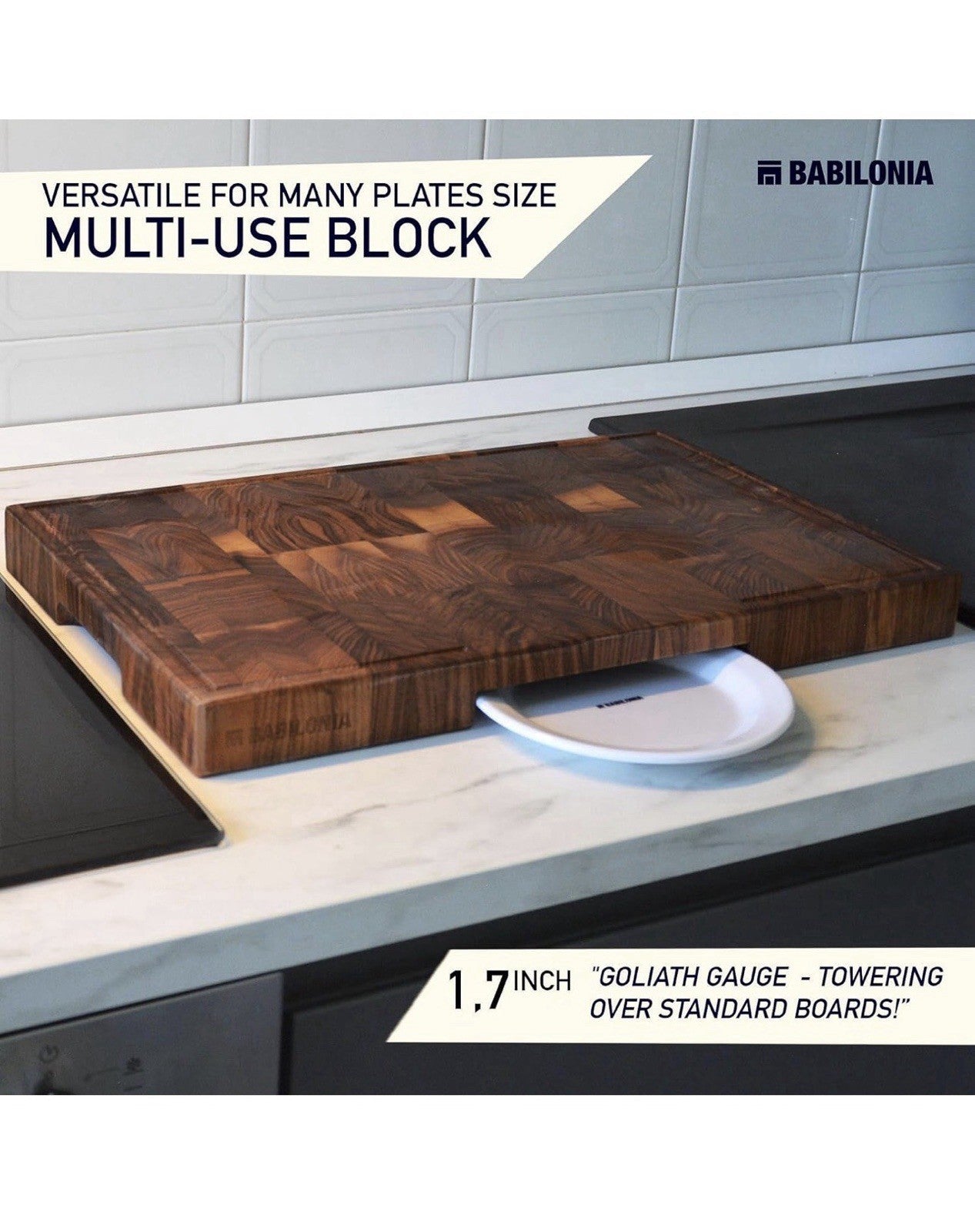 Tabla de cortar de nogal negro americano (extra gruesa de 1.7 pulgadas), calidad0