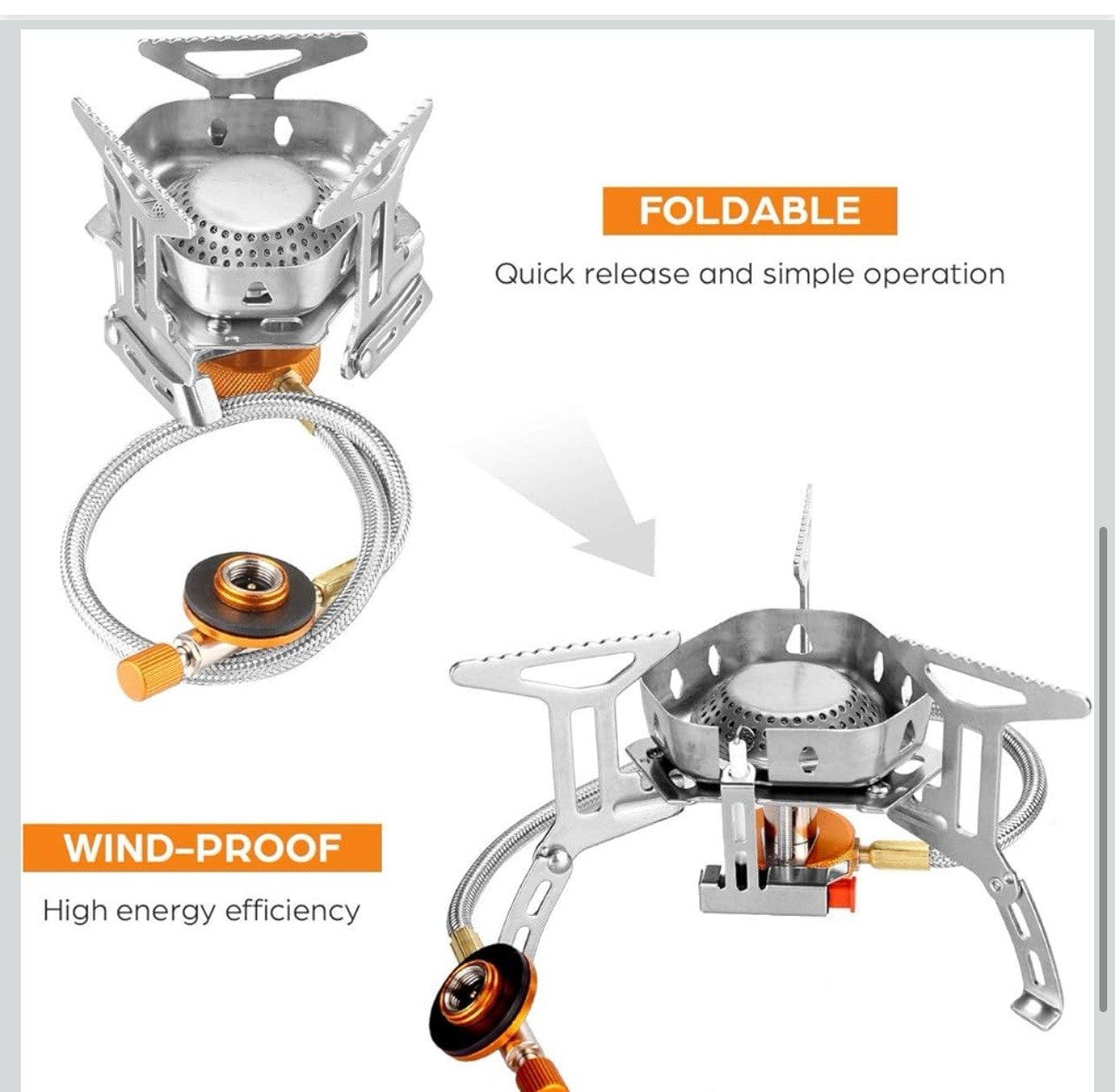 Estufa de campamento a prueba de viento estufa de gas para acampar al aire libre2