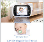 HelloBaby Video Baby Monitor with Remote Camera Pan-Tilt-Zoom, 3.2'' Color6