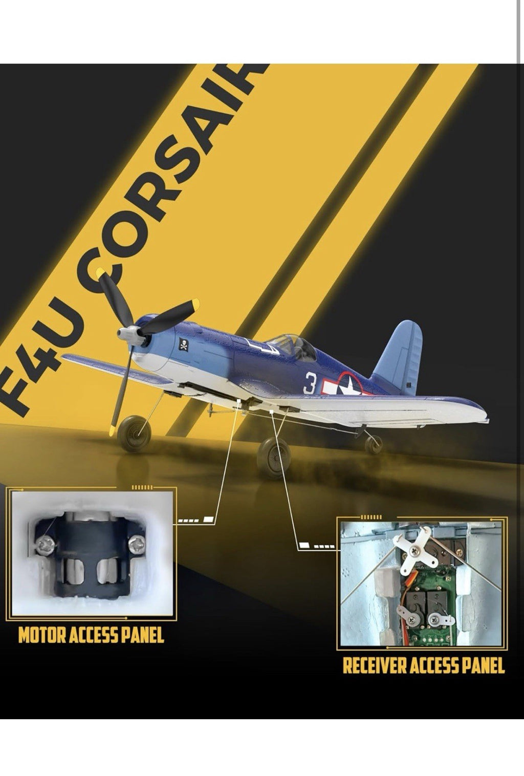 Volantex RC Corsair F4U Airplane Xpilot One Key Aerobatic RTF (761-8)7