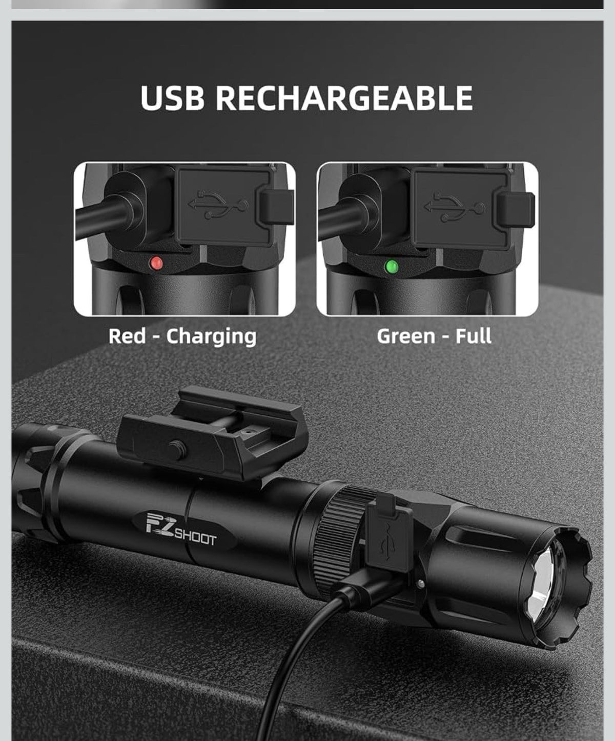 2500 Lumens Rifle Laser Light Combo Compatible with M-Rail, Rechargeable7
