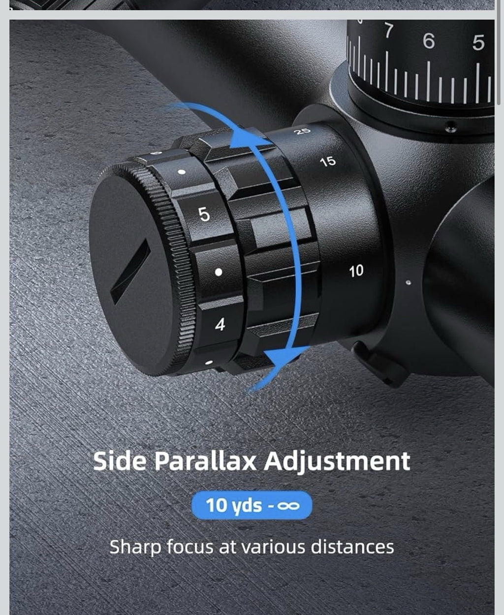 EZshoot FFP Rifle Scope with Zero Stop, MOA Illuminated Reticle, Parallax Ad2