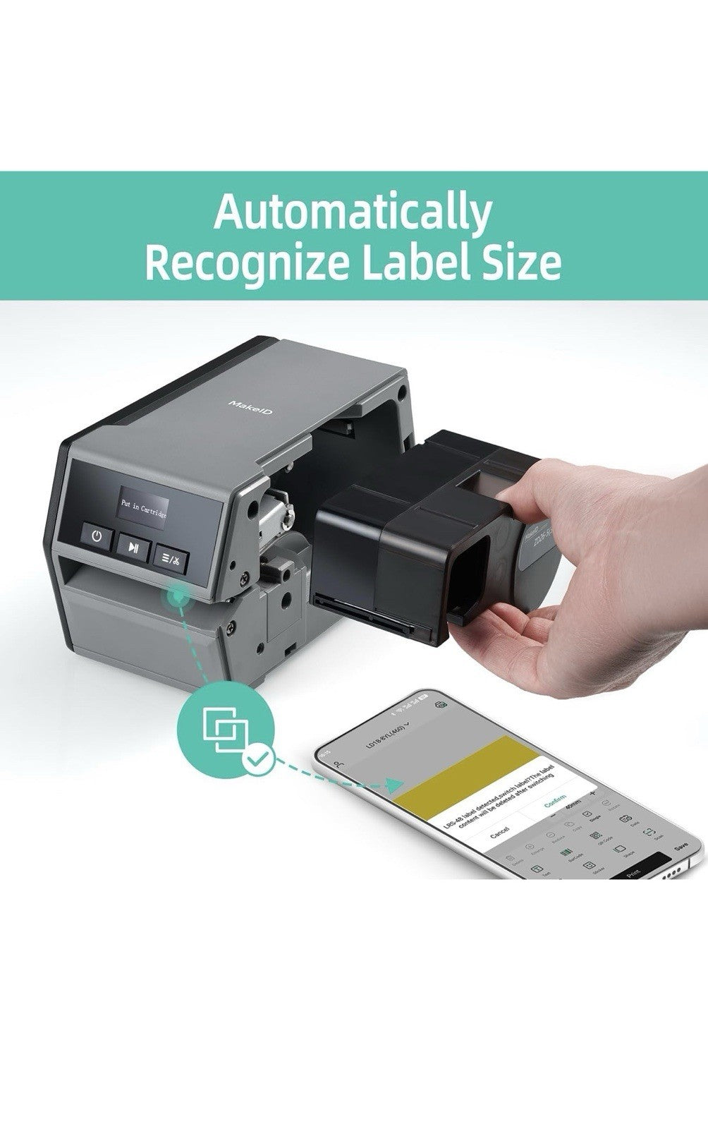 D50 Industrial Label Printer, Desktop Label Maker 2" Print Head, Mobile APP & PC7