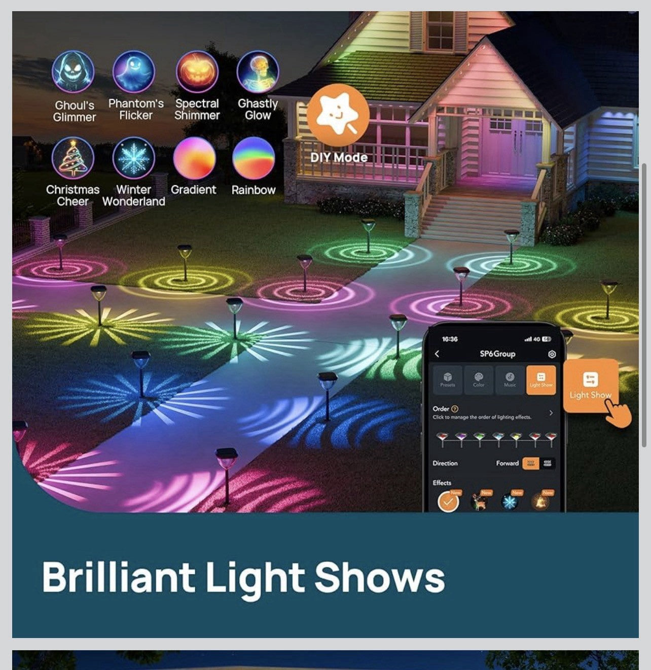 Smart Solar Pathway Lights SP6, In-App Pattern Switching Solar Lights Outdoor, U3