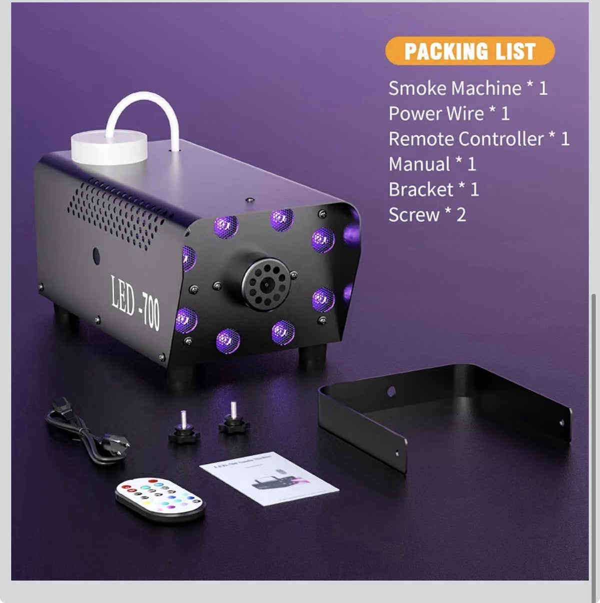 700W Fog Machine,14 Color Smoke Machine with 8 RGB LED Lights for Halloween Mini4