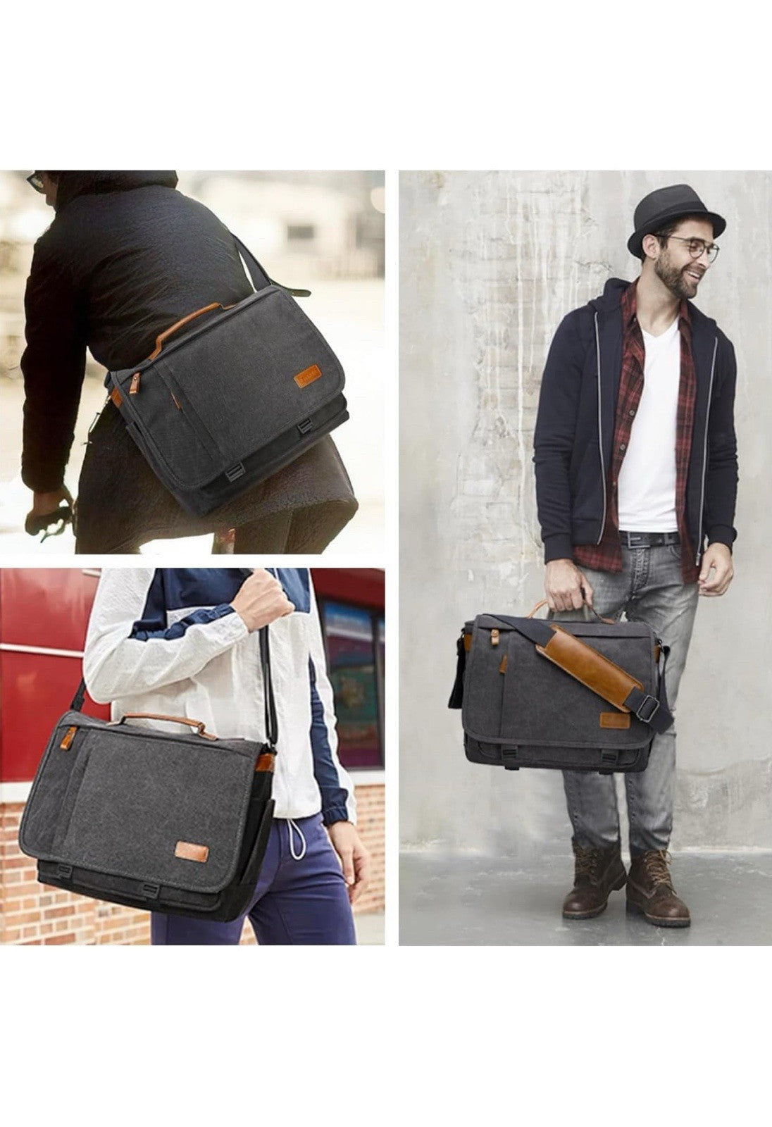 ESTARER Bolsa de mensajero para computadora de 17 a 17.3 pulgadas, resistente a1