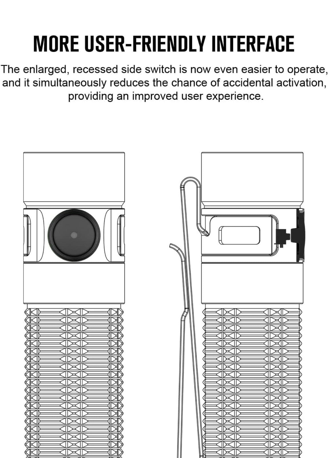 Baton3 Pro Max 2500 Lumens Rechargeable Compact EDC Flashlights with Safety Prox5