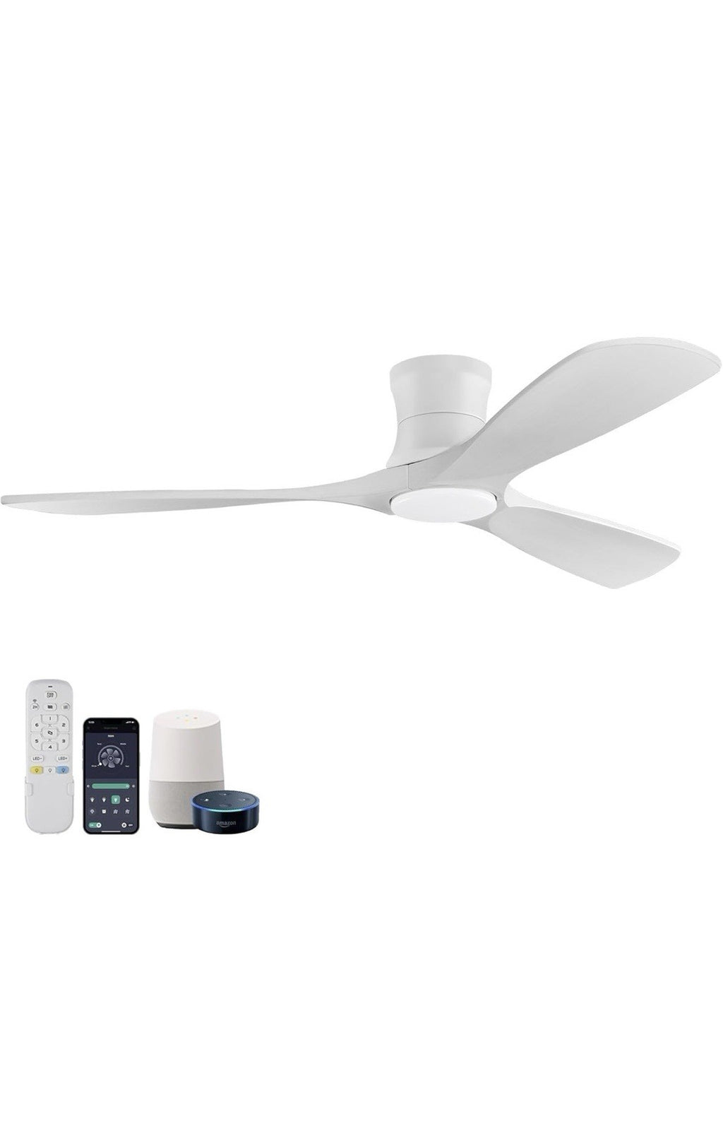 Haiku Home L Series 52" Smart Ceiling Fan Wi-Fi Indoor LED Light White with0