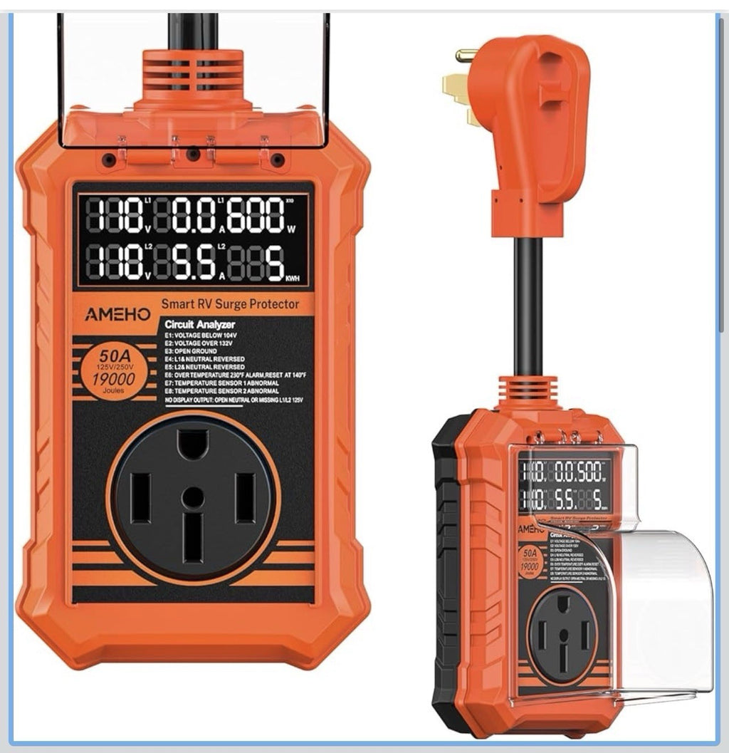 RV Surge Protector 50 Amp, 19000J with Smart Auto Shutoff – IP670
