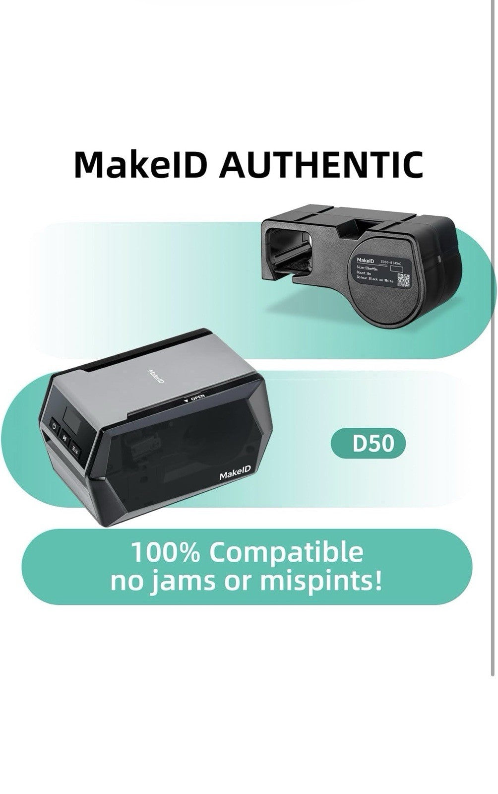 D50 Industrial Label Printer, Desktop Label Maker 2" Print Head, Mobile APP & PC8