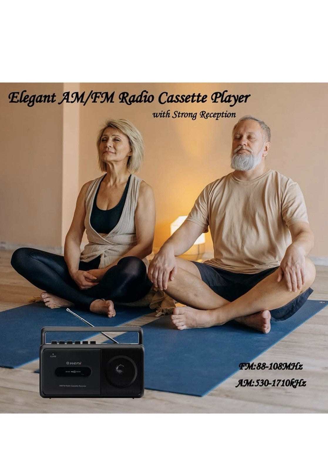 G Keni Portable Cassette Player Boombox AM/FM Radio Stereo Casette Tape Playe...1