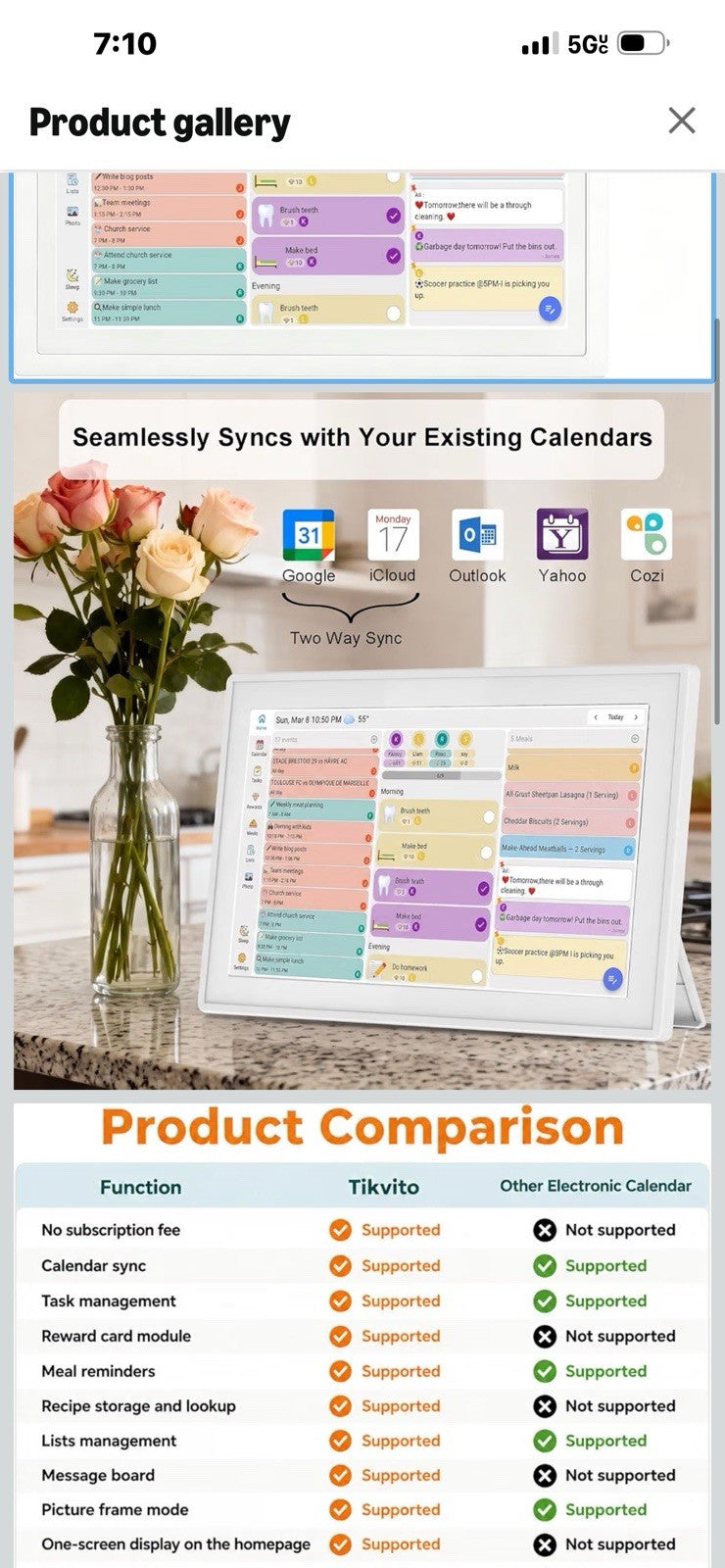 Digital Calendar 10.1 Inch Wall Plan Touch Screen WiFi picture esay to use1
