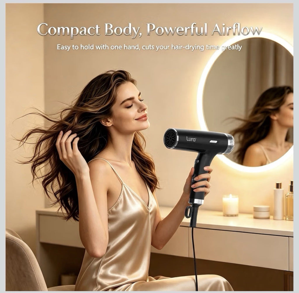 Dual-Voltage-Travel-Hair-Dryer with Diffuser for Women,1200W Mini Portable B4