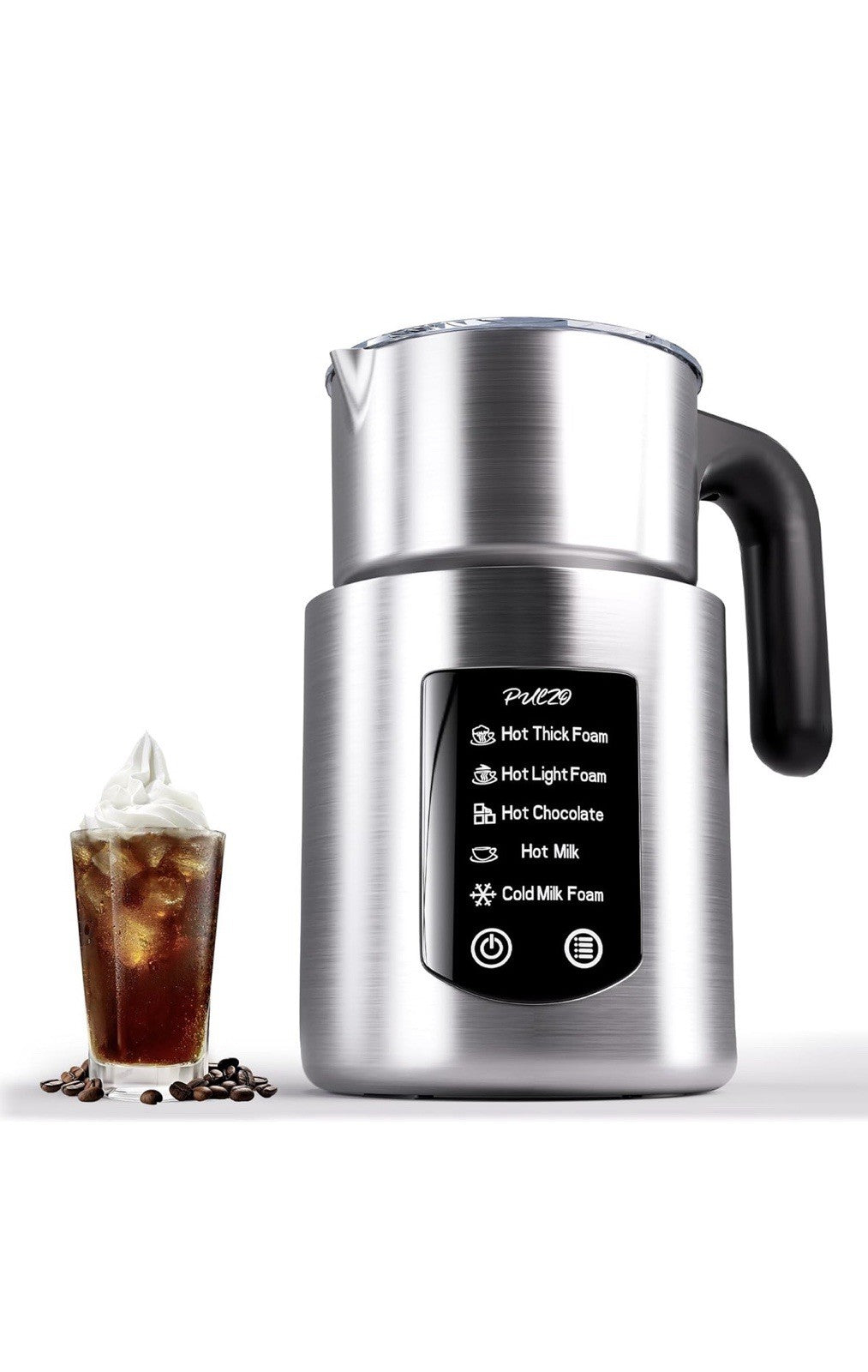 Electric Milk Frother and Steamer, 5 in 1 Automatic Hot Cold Foam Maker, 17 OZ0