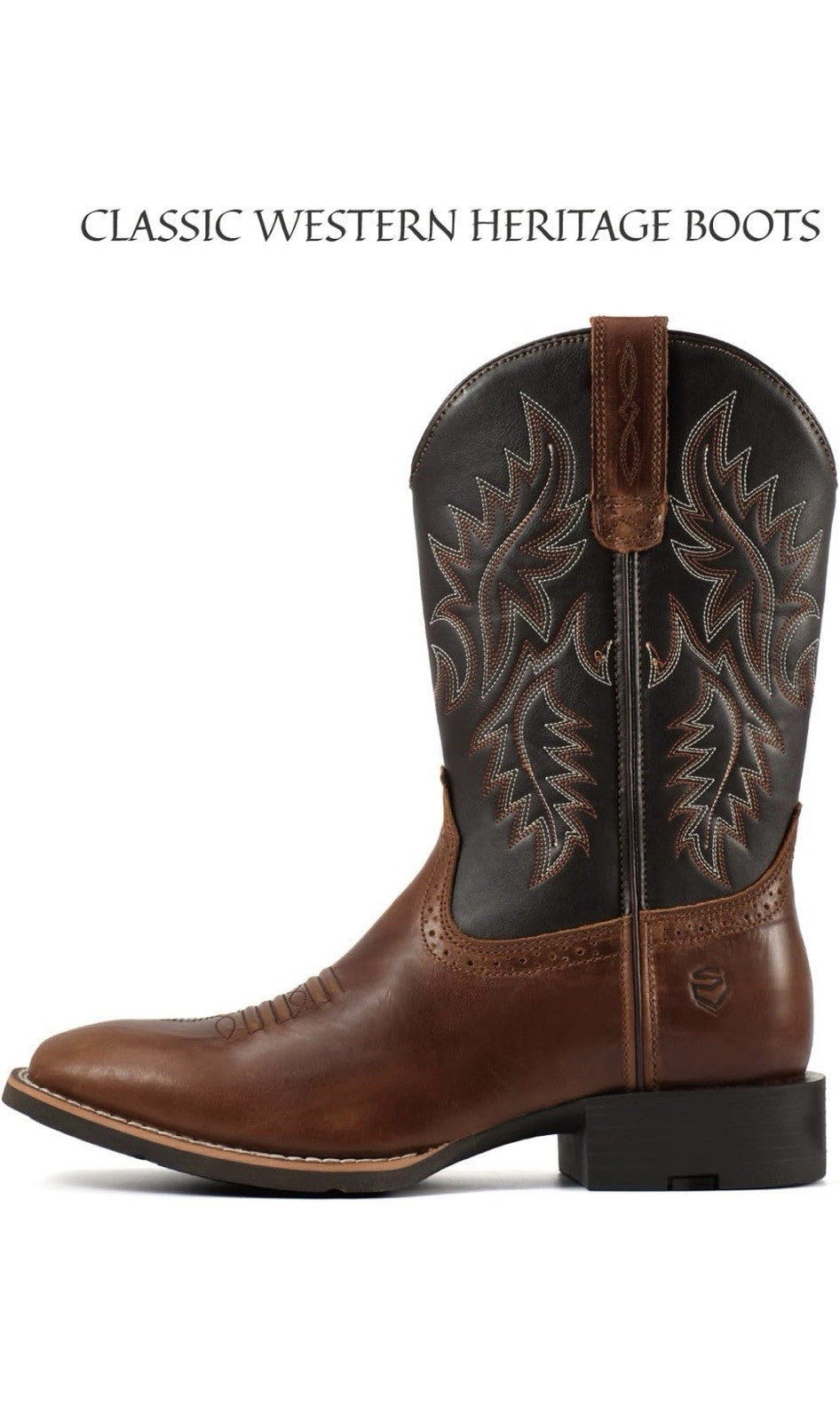 SUREWAY Botas vaqueras para hombre, botas occidentales de punta cuadrada para2