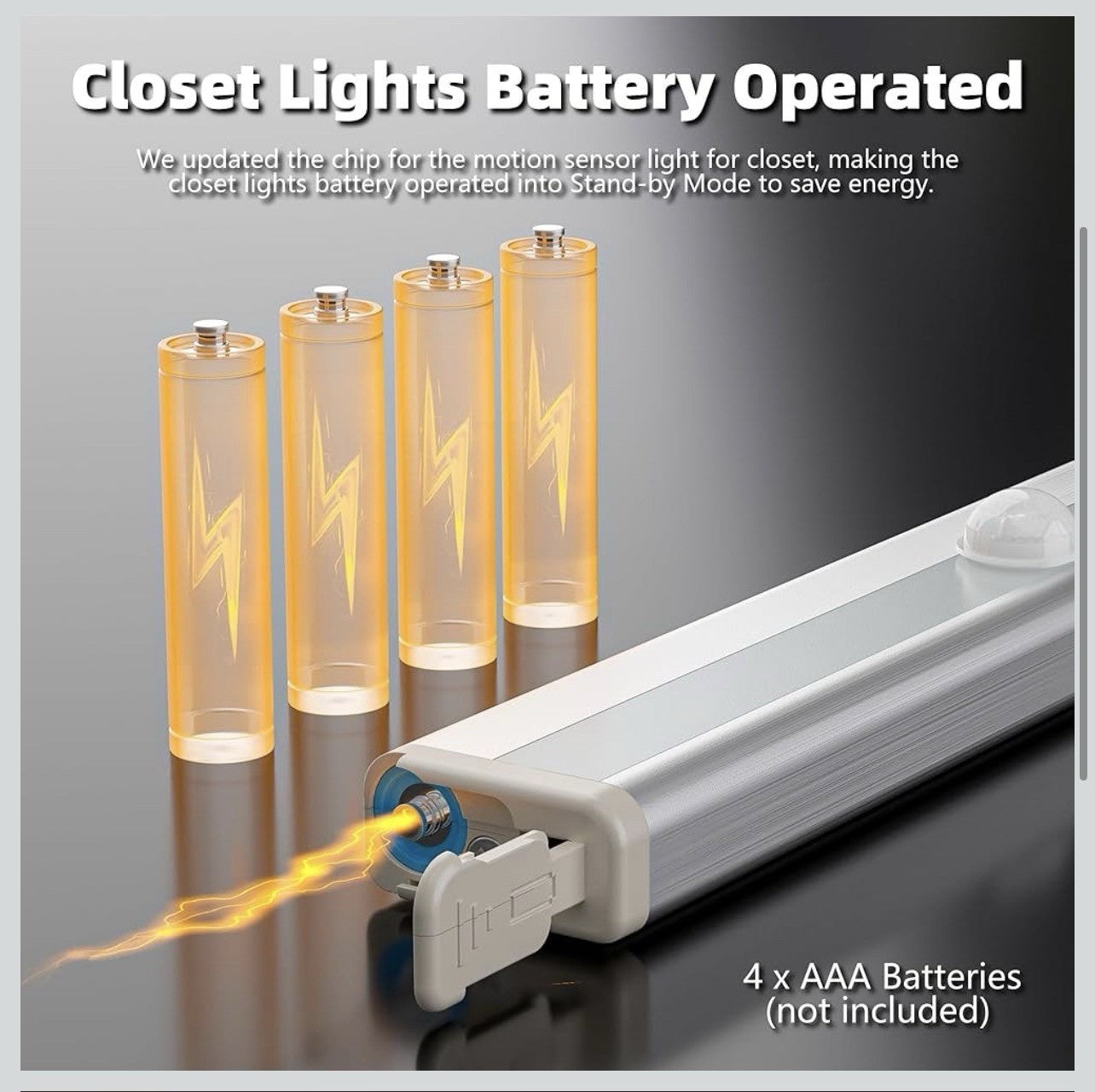 10 luces LED Batería para gabinete con sensor de movimiento (3 Pack)
