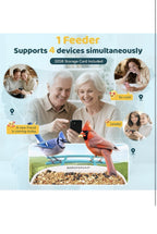  TUC Bird Feeder with Camera 2K HD, Solar Panel 32GB Card 4-in-1 Perch, 160°...4