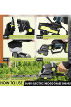 Compact Portable 2-in-1 Cordless Hedge Trimmer - Batteries and Charger Included5