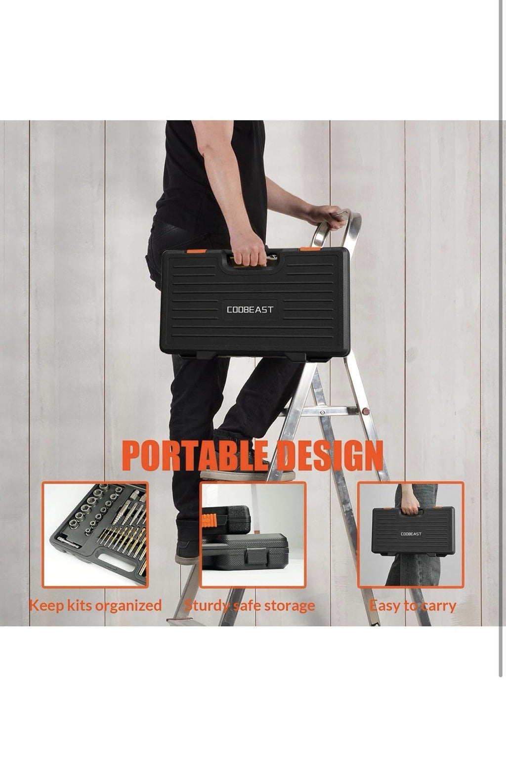 62Pcs Screw Extractor Set with Left Hand Drill Bit, Bolt Extractor Kit Heavy D5