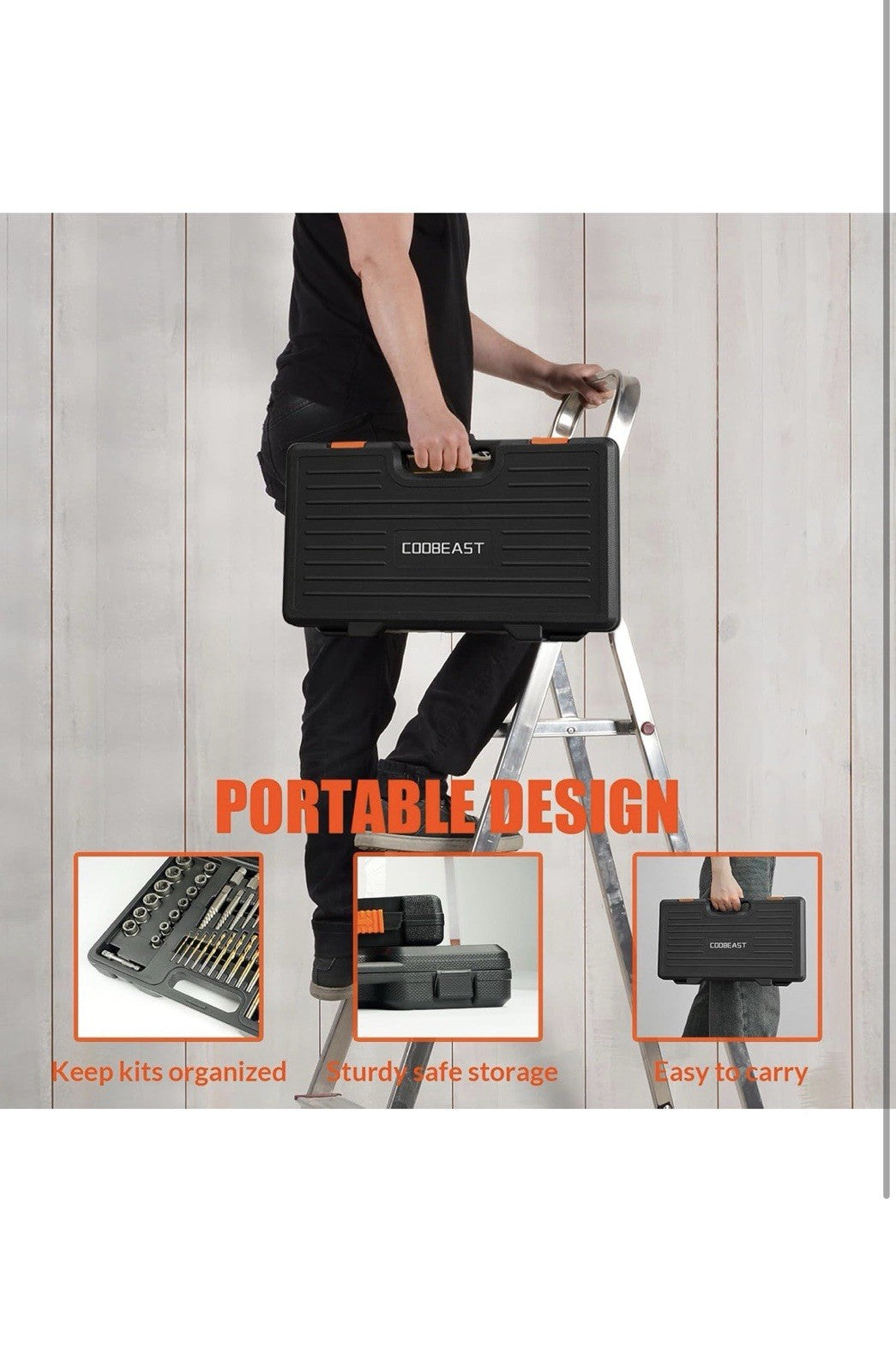 62Pcs Screw Extractor Set with Left Hand Drill Bit, Bolt Extractor Kit Heavy D5