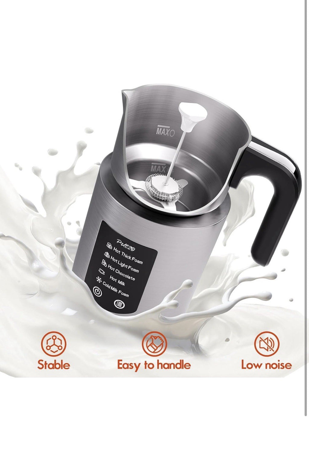 Electric Milk Frother and Steamer, 5 in 1 Automatic Hot Cold Foam Maker, 17 OZ5