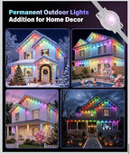 200FT Permanent Outdoor Lights for House, Smart RGB Color Changing Eaves Lights,5