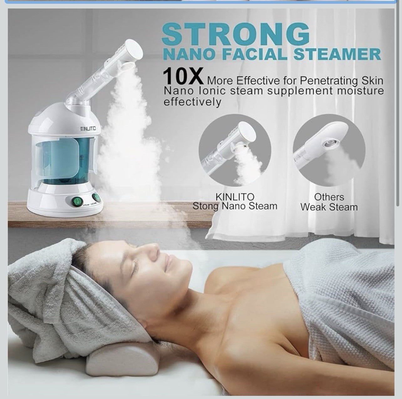 nano ionic facial steamer, Portable Facial Steamer With 360° Rotatable Arm1