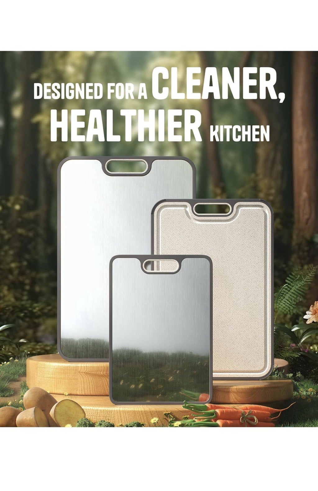 Titanium Cutting Board Set of 3, Dual Sided Design Non Toxic Cutting6