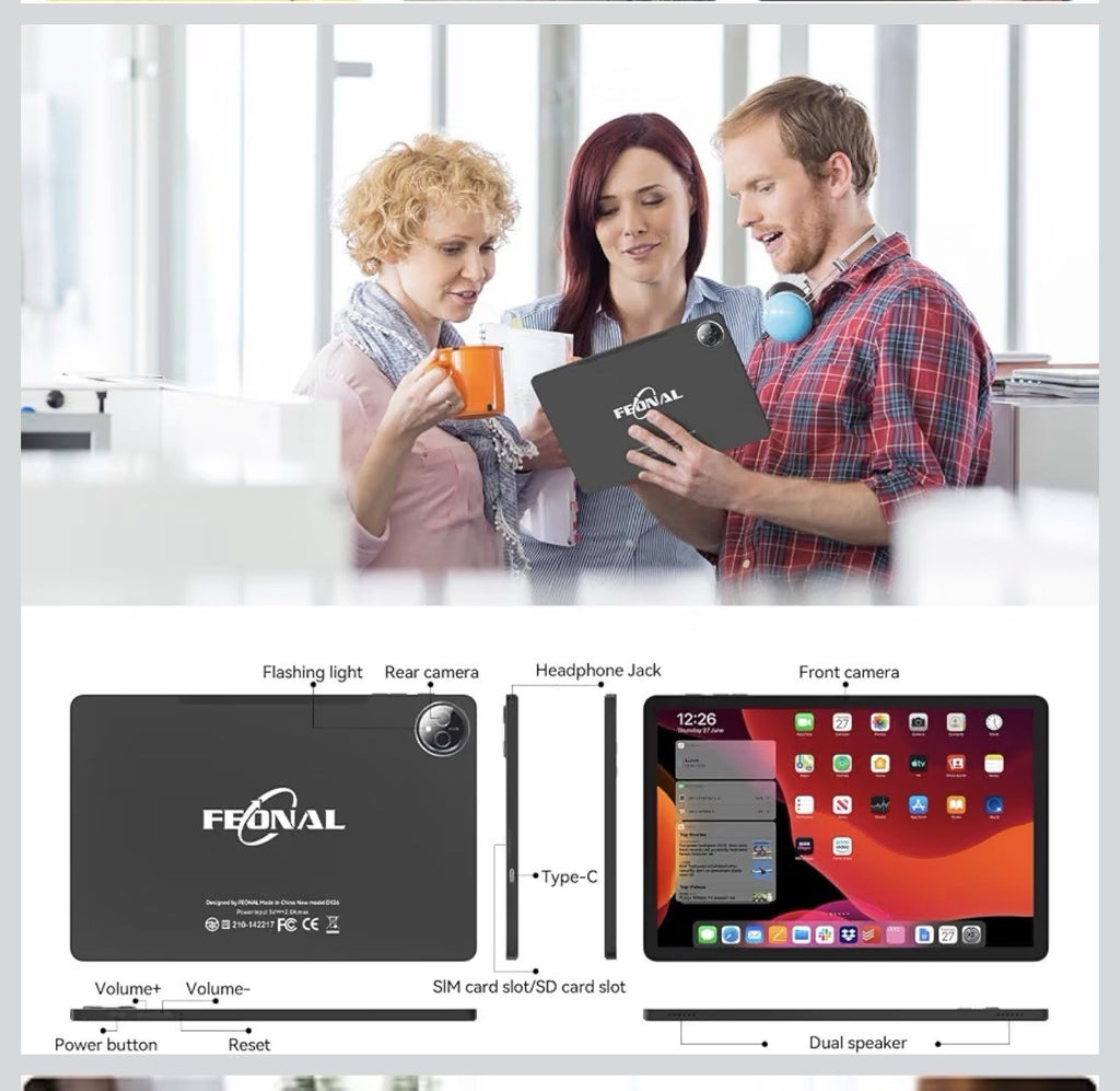 Tablet 11 inch Android 16 Tablet 2026 Latest Update Octa-Core 128GB+8