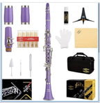Clarinet (Bb) w/10reeds, Stand, Hard Case, Care Kit  - Purple w/Silver Keys0