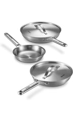 Titanium Pans for cooking, 8+10+12 Inch Titanium Hammered Pro pan with Lid PFAS/0