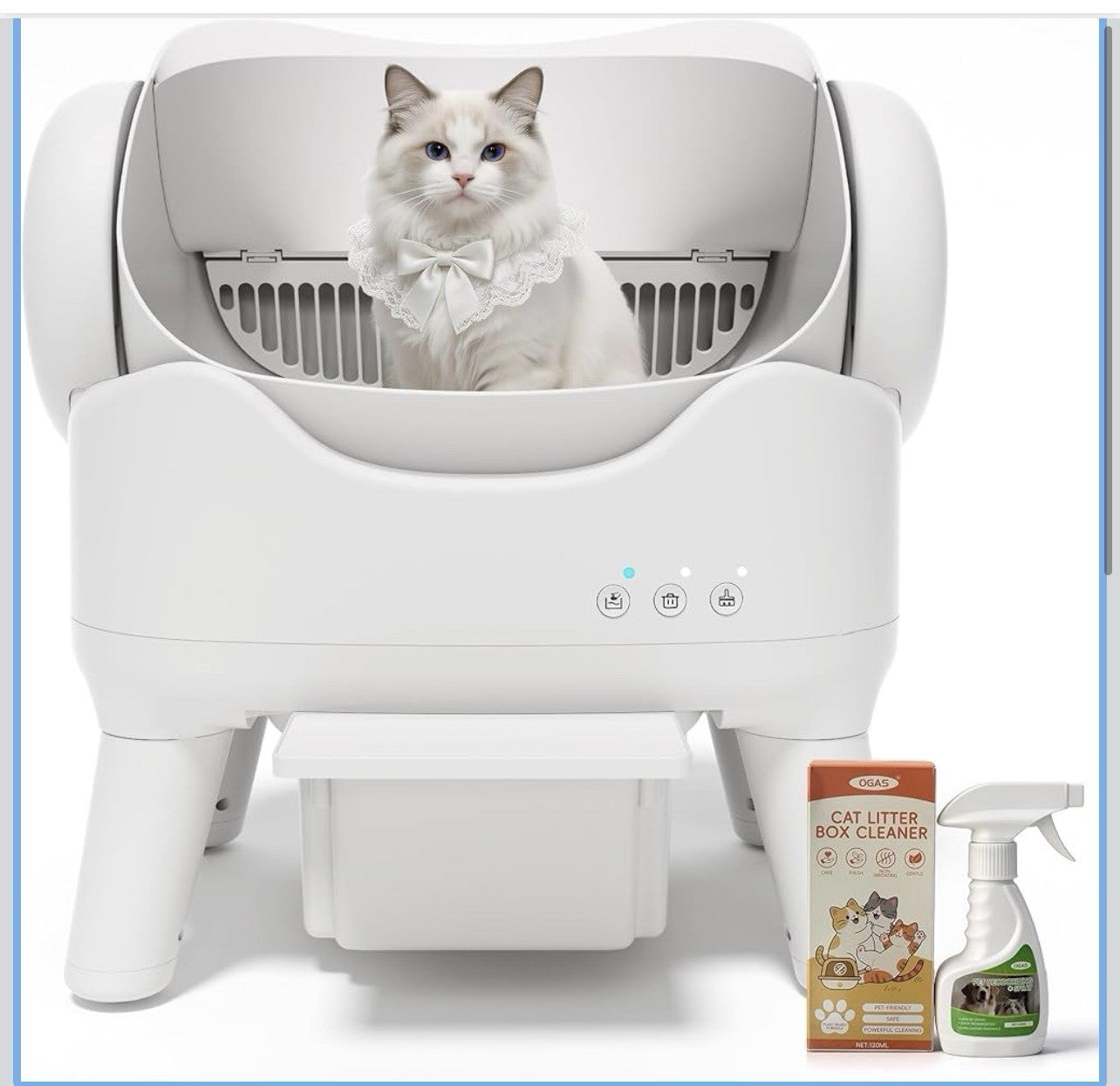 RPZ Automatic Self-Cleaning Cat Litter Box for Large Cats & Multi-Cat Homes, Sm0
