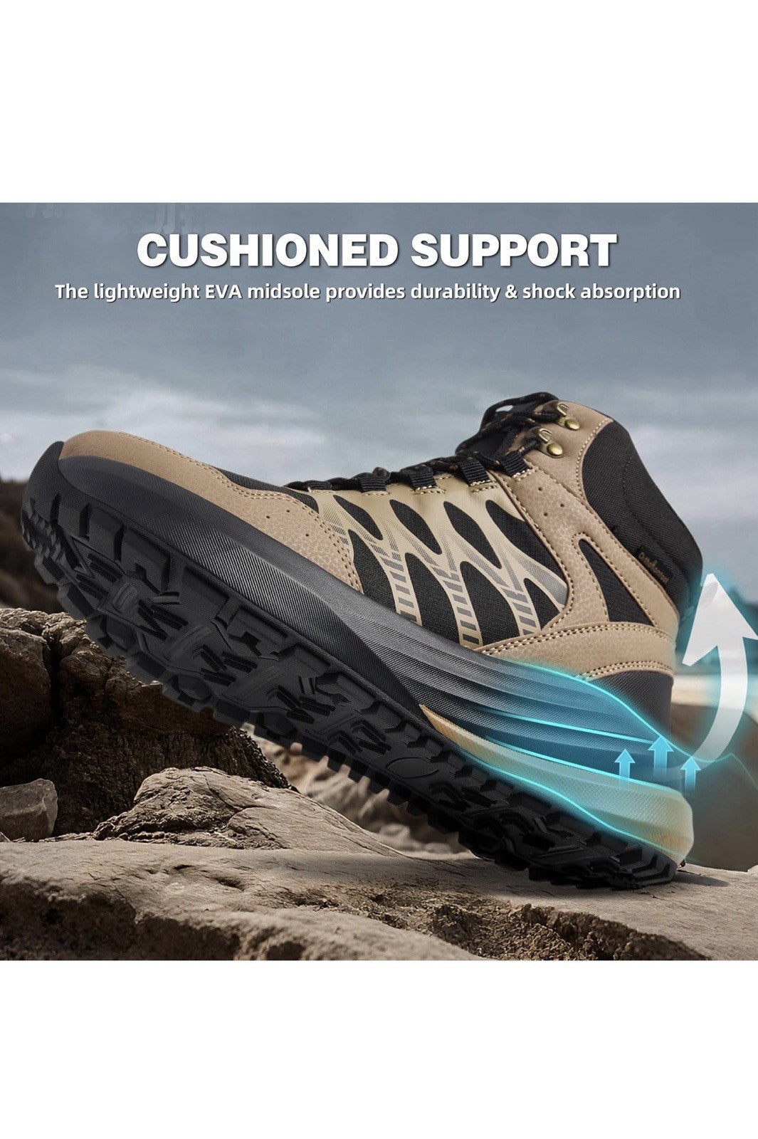 OrthComfoot Men's Orthopedic Wide Waterproof Hiking Boots Work, New with Tags!6