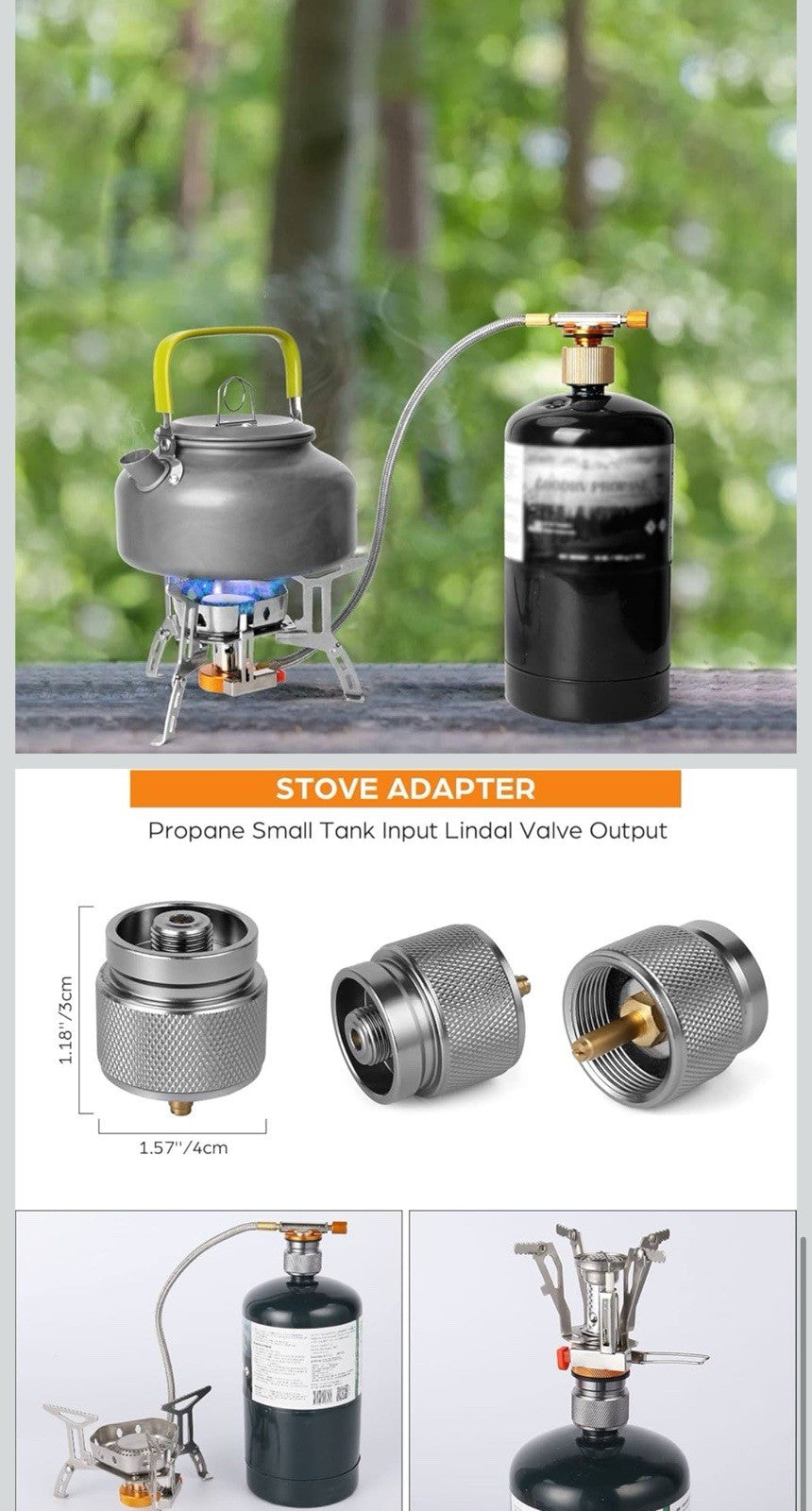 Estufa de campamento a prueba de viento estufa de gas para acampar al aire libre7