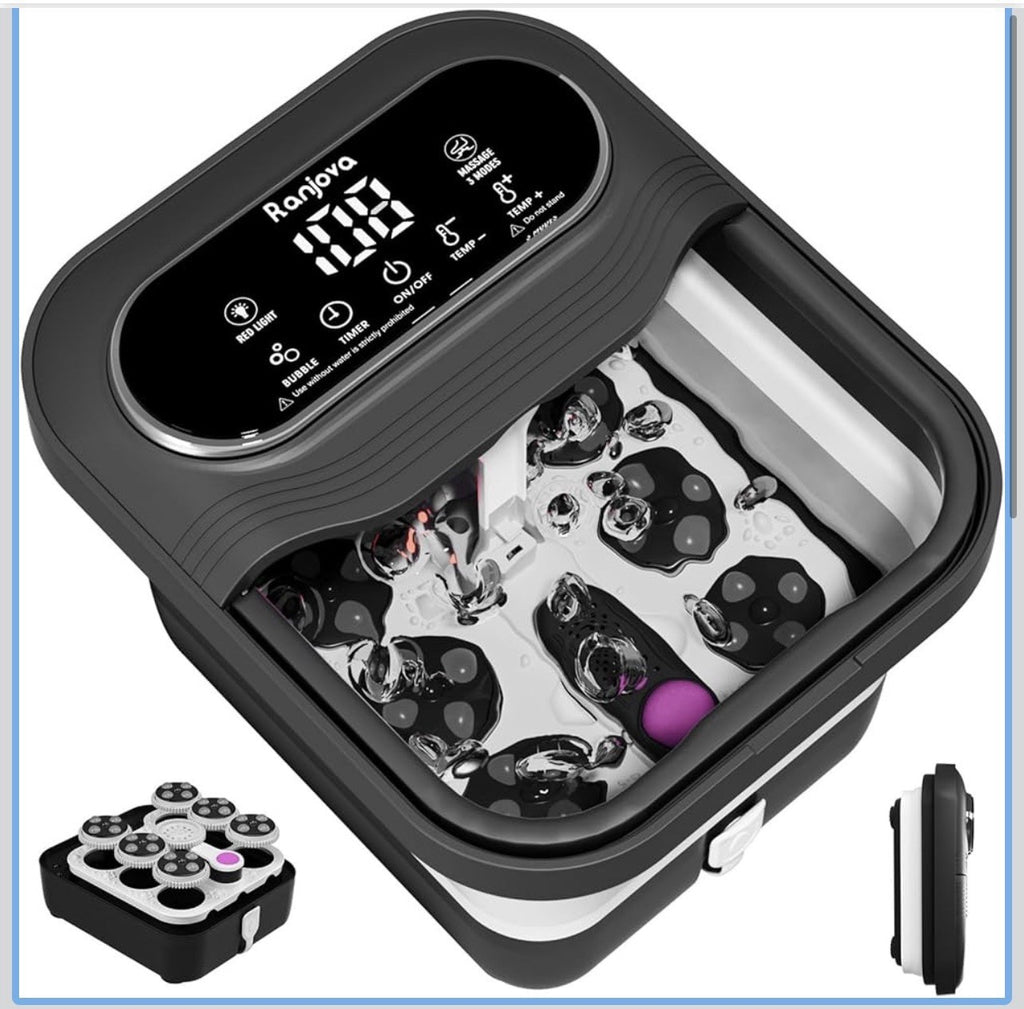 Collapsible Foot Spa Electric Rotary Massage, Foot Bath with Heat, Bubble,Tem...0