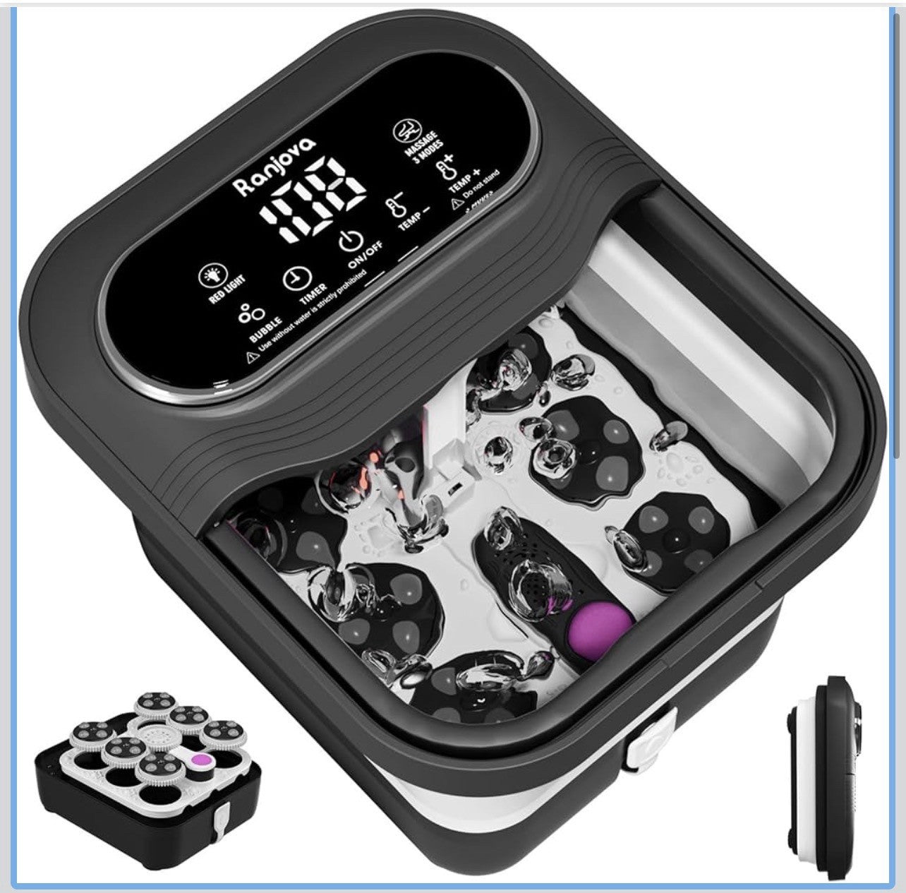 Collapsible Foot Spa Electric Rotary Massage, Foot Bath with Heat, Bubble,Tem...0