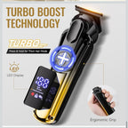 Kit profesional de aseo todo en uno para hombres, recortadora de barba ajustable5