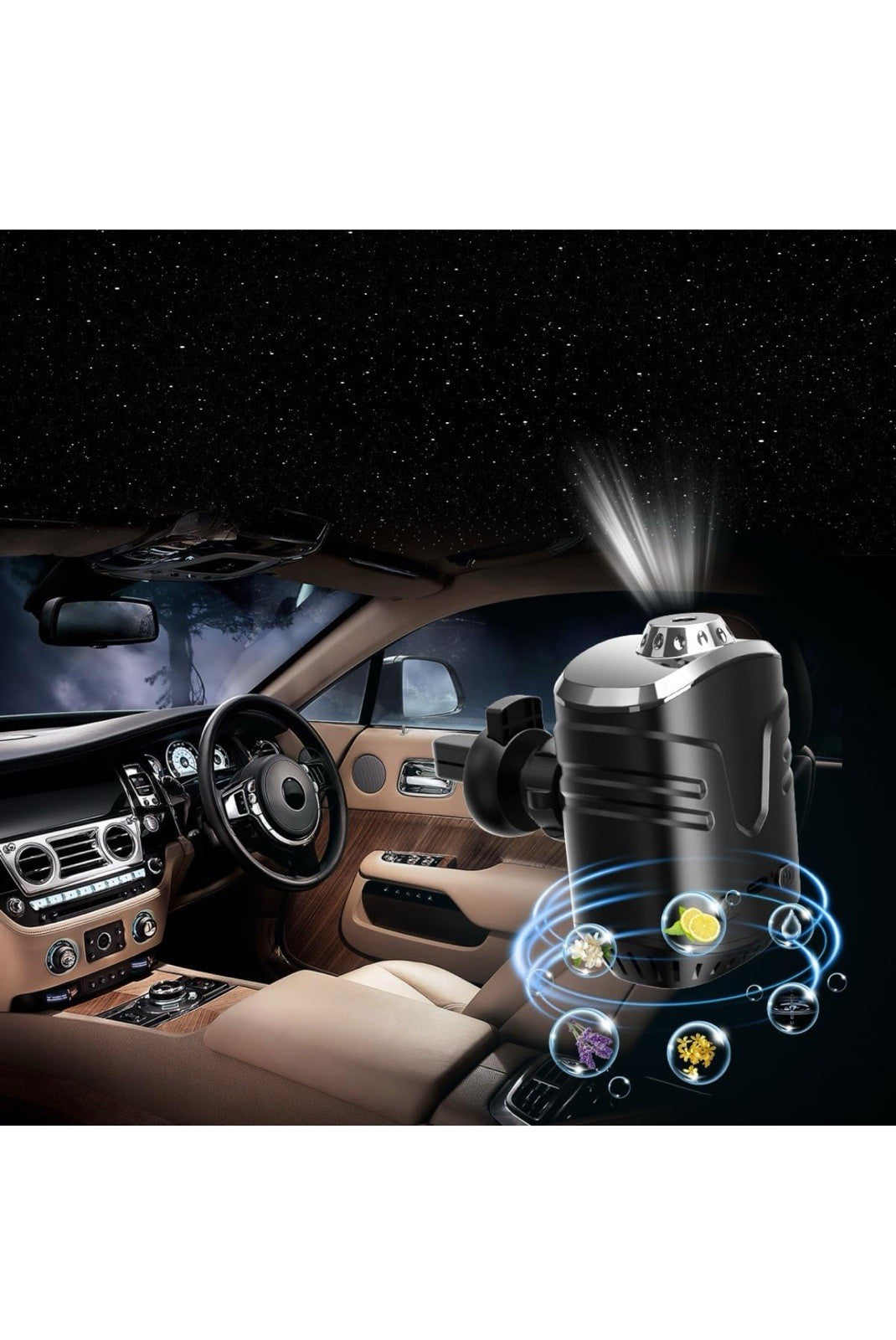 Luces de estrella para automóvil, proyector de estrellas con ambientador, luz am0