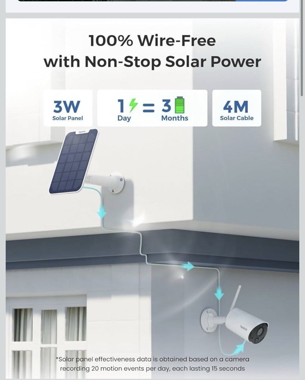 REOLINK Argus Eco+Solar Panel 2K 5MP Solar Security Camera2