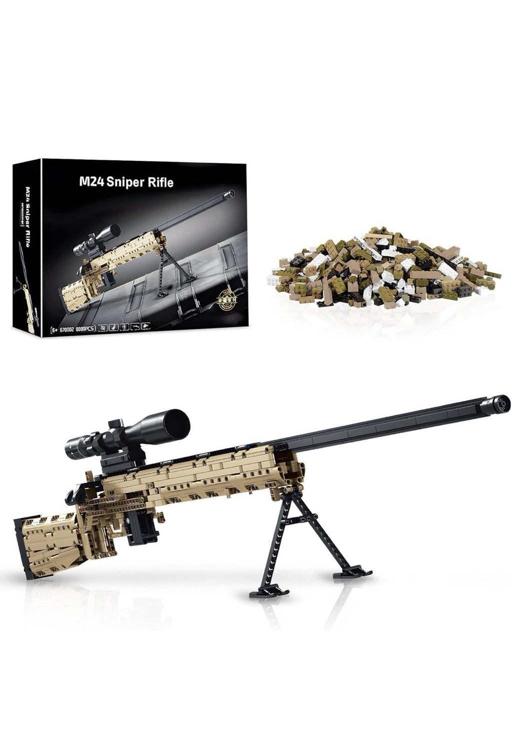 Shootable Sniper Playset, Building Bricks Toy, for Sniper Lover0