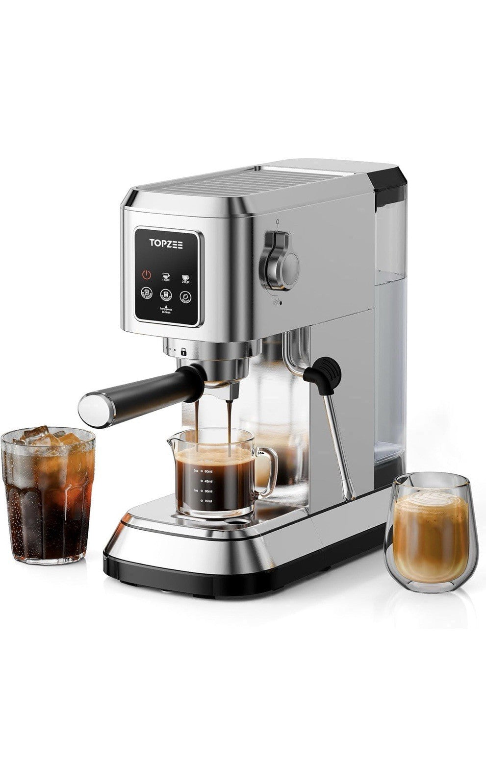 topzee Espresso Machine 20 Bar, Compact Coffee Maker with Milk Frother  Cold ...0
