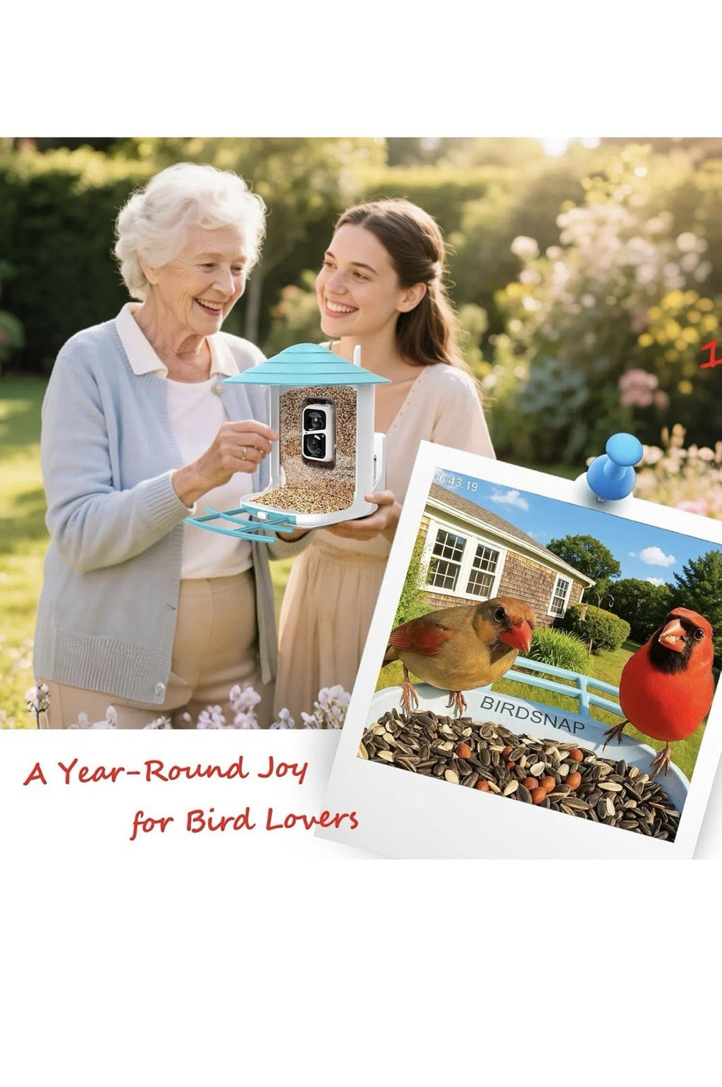 TUC Comedero Inteligente para Pájaros con Cámara+Panel Solar Tarjeta SD 64g.20248