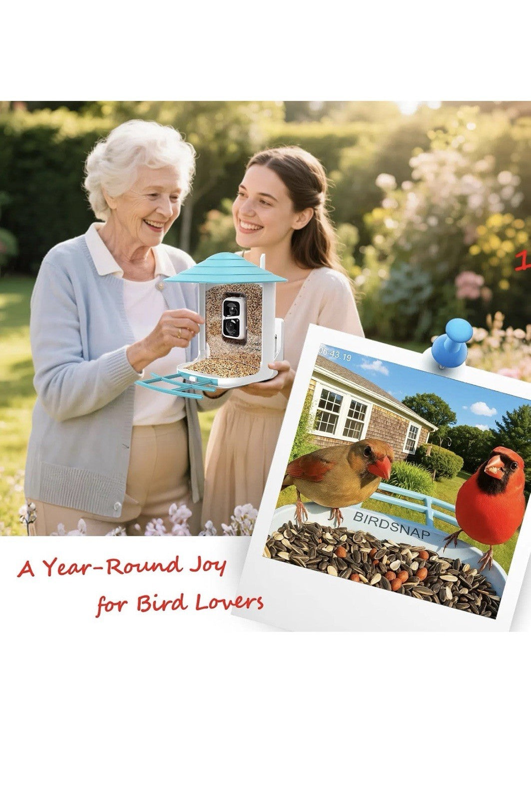 TUC Comedero Inteligente para Pájaros con Cámara+Panel Solar Tarjeta SD 64g.20248