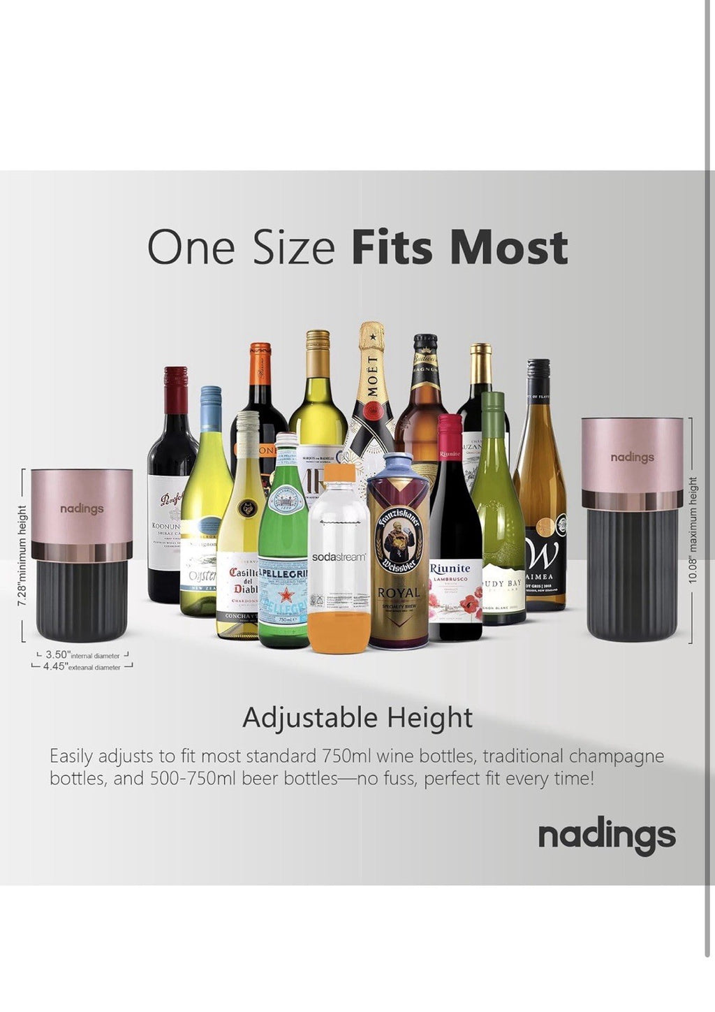 Enfriador de vino para botellas de 25.4 fl oz, portátil y sin hielo, mantiene2