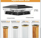 btfarm Luces solares para postes de 4 x 4 para exteriores, paquete de 16 luces3
