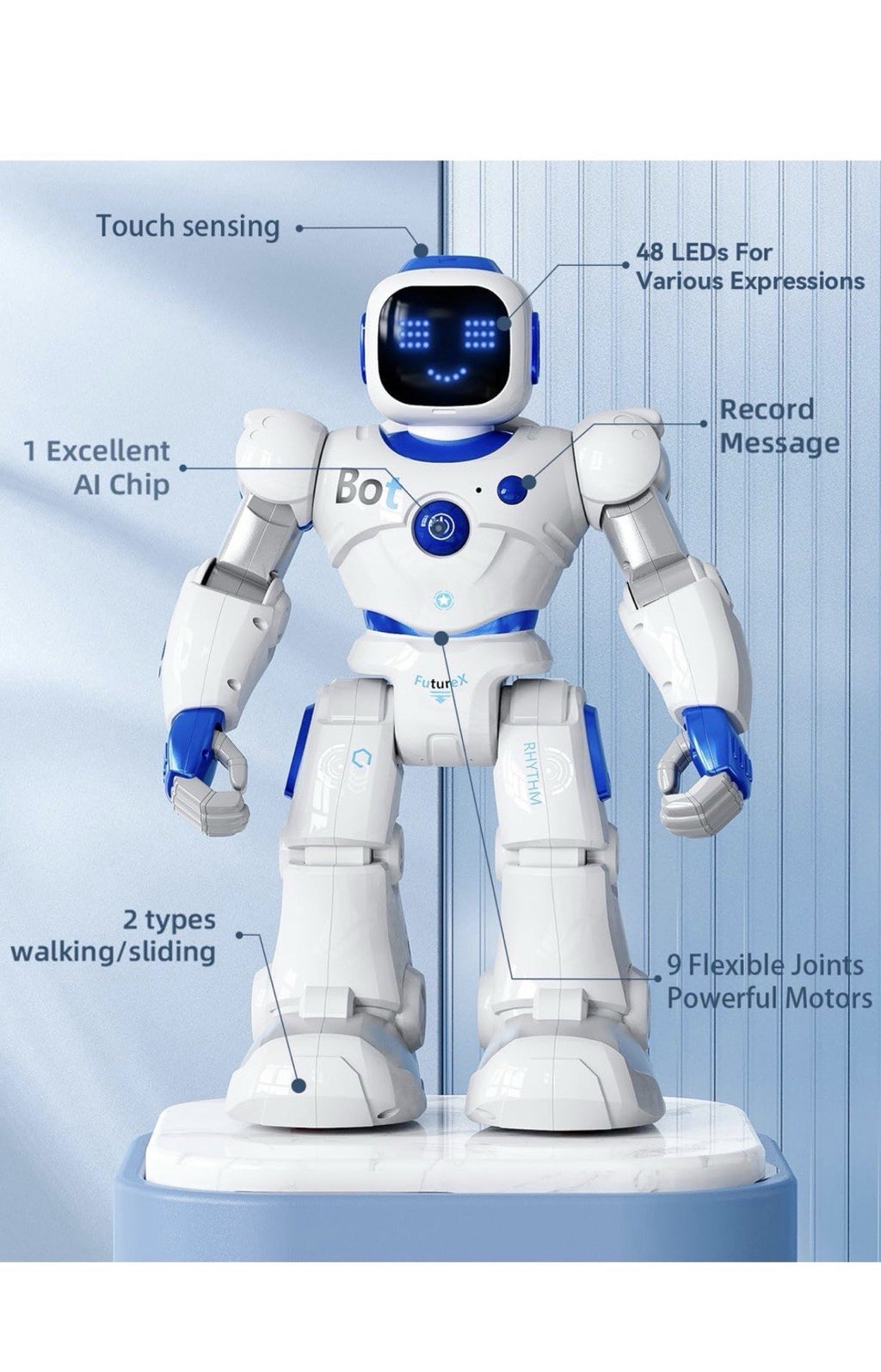 Ruko 1088 Smart Robot for Kids, Large Programmable Interactive RC Robot w Voice7